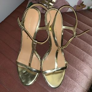 Gold platform espadrille sandals